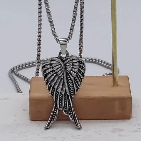 Retro Legering Engelenvleugel Hanger Ketting Voor Mannen Vrouwen Punk Gothic Verouderde Vleugel Hanger Ketting Sieraden Cadeau