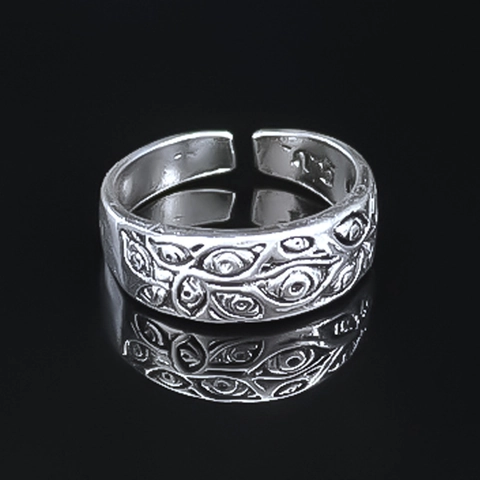 Gothic Vintage Multiple Augen Muster Offener Ring Verstellbar Legierung Punk Dark Streetwear Schmuck Zubehör Für Damen Herren