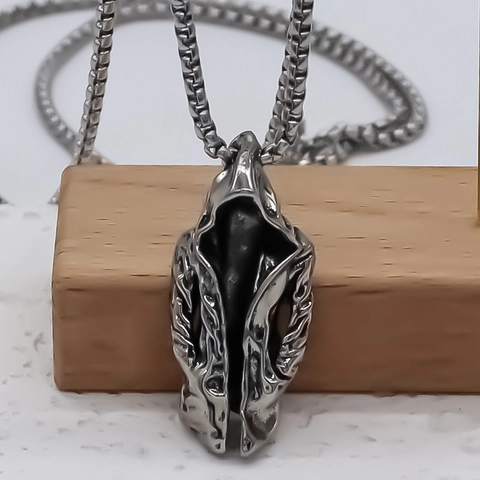 Gothic Punk Legierung Kapuze Umhang Anhänger Halskette Vintage Silber Tod Figur Box Kette Für Herren Damen Modeschmuck Geschenk
