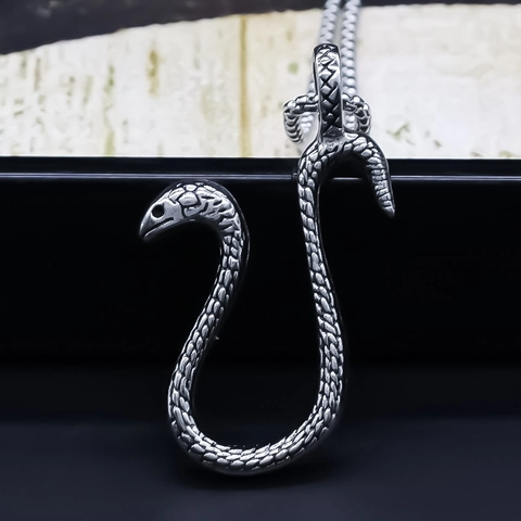 Vintage Legering Slang Hanger Halsketting Punk Stijl Streetwear Sieraden Voor Mannen Vrouwen Zilveren Python Halsketting