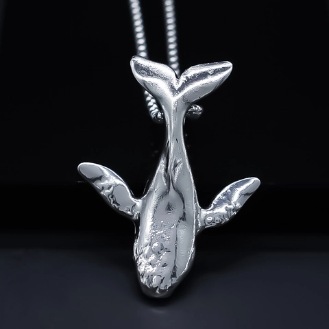 Fashion Silver Whale Pendant Necklace Alloy Animal Shape Box Chain For Men Women Ins Style Jewelry Gift