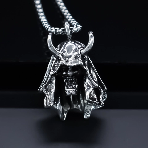 Collana con Ciondolo a Forma di Teschio di Diavolo Gothic Punk in Lega Stile Dark Retro Gioielli per Uomo Donna Regalo