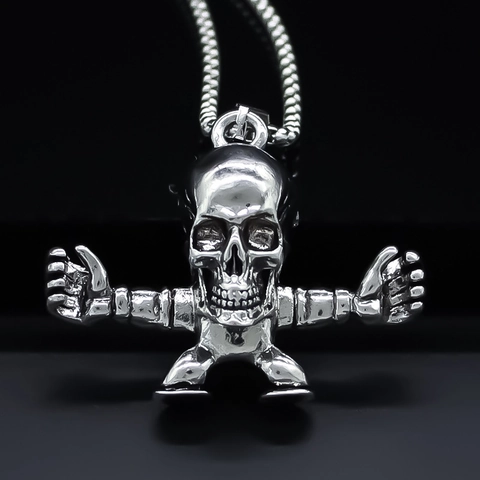 Collana Con Pendente a Forma di Scheletro in Lega Punk Collana Con Ciondolo a Forma di Teschio Gotico Umanoide Per Uomo Donna Gioielli Hip Hop