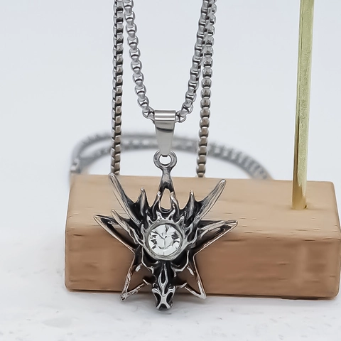 Hip Hop Drachenkopf Anhänger Halskette Legierung Strass Gothic Punk Streetwear Schmuck Vintage Distressed Metall Charm Für Herren Damen