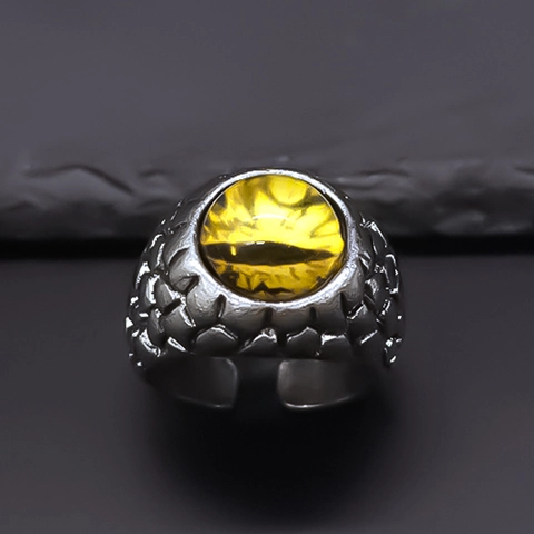 Vintage Punk Drachenschuppe Schlitzauge Offener Ring Für Damen Herren Gothic Verstellbarer Legierung Retro Hip Hop Ring