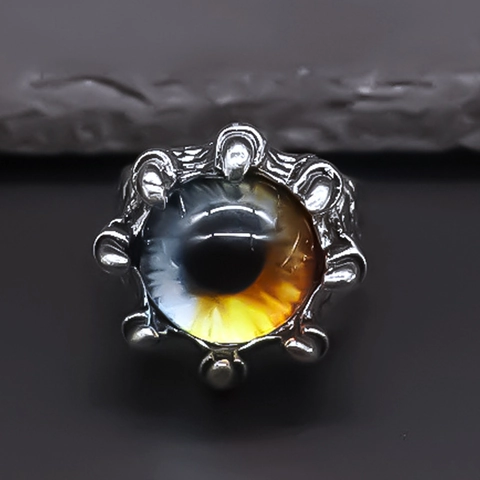 Retro Punk Evil Eye Ring For Men Women Gothic Dragon Claw Alloy Adjustable Open Ring Fashion Jewelry Statement Ring Gift