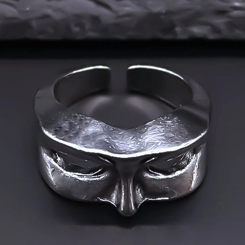 Vintage Retro Maske Offen Ring Verstellbar Silber Legierung Gotik Punk Personalisiert Mode Schmuck Für Herren Damen Geschenke