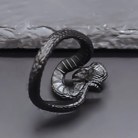 Anillo de Serpiente Exagerado Vintage Anillo Abierto Ajustable Retro Punk Gótico Aleación Color Plata Hip Hop Joyería para Hombres Mujeres