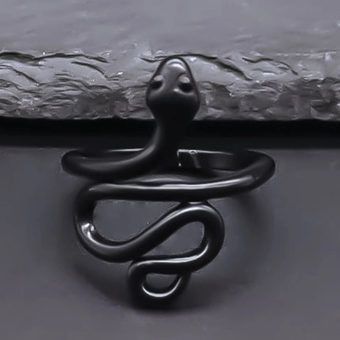 Punk Schlange Geformt Verstellbar Offener Ring Für Damen Herren Gotisch Schlange Legierung Fingerring Schmuck Futuristisch Tier Ring