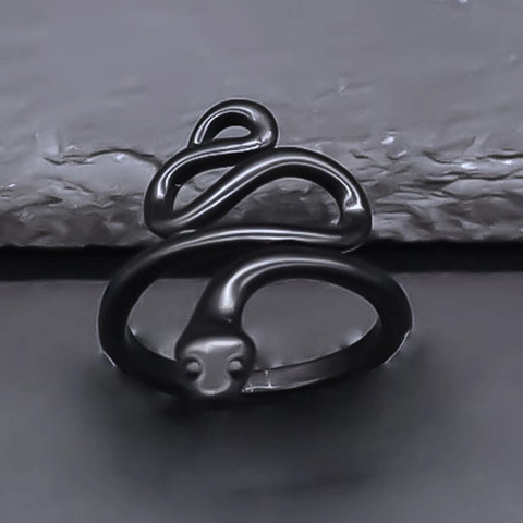 Punk Schlange Geformt Verstellbar Offener Ring Für Damen Herren Gotisch Schlange Legierung Fingerring Schmuck Futuristisch Tier Ring