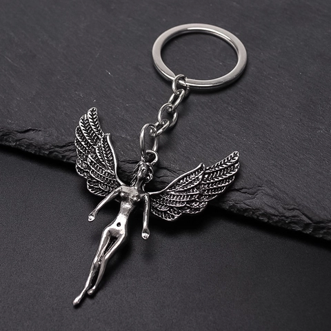 Portachiavi con Ali di Angelo in Lega Vintage Pendente a Forma di Fata in Metallo per Zaino per Donne Studenti Gioielli Regalo