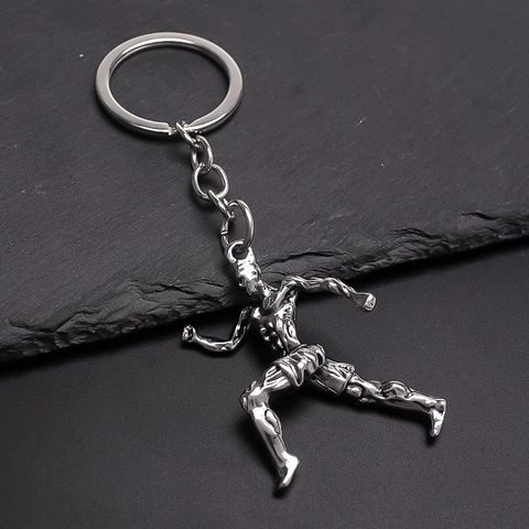 Llavero de Atleta Corriendo de Aleación de Plata Corredor Musculoso Deporte Fitness Llavero Amantes del Gimnasio Colgante de Bolso Joyería Regalo