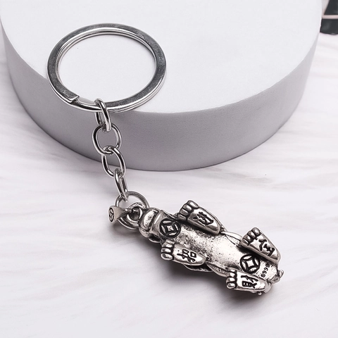 Vintage Legierung Pixiu Schlüsselanhänger Retro Chinesisches Fabelwesen Anhänger Hip Hop Reichtum Glücksbringer Geschenk