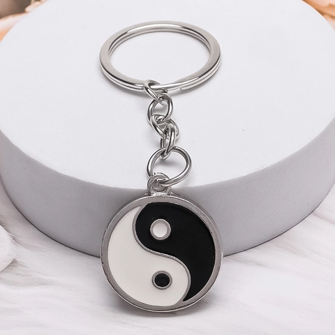 Tai Chi Yin Yang Symbol Schlüsselanhänger Legierung Metall Balance Anhänger Schlüsselring Für Tasche Zubehör Unisex Zen Schmuck Geschenk