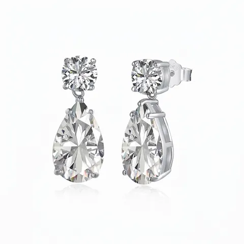 Französischer Stil 925 Sterlingsilber Wassertropfen Ohrhänger Elegante Zirkonia Birnenform Ohrstecker Für Damen Modeschmuck