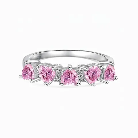 S925 Sterling Silver Heart Ring For Women Elegant Symmetric Zirconia Inlaid Jewelry Daily Dating Gift Fashion Statement Ring