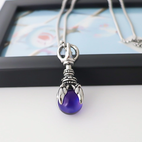 Collana con Ciondolo a Sfera Artiglio di Aquila Gotica Vintage per Uomo Donna Lega Retrò Catena Veneziana Gioielli alla Moda