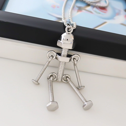 Creatieve Legering Mechanische Robot Hanger Halsketting Industriële Punk Stijl Schroef Moer Element Streetwear Unisex Sieraden