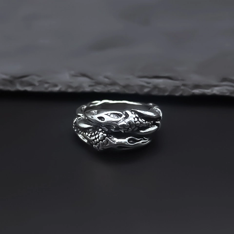 Onregelmatig Gesneden Patroon Open Ring Retro Gepersonaliseerd Asymmetrisch Legering Verstelbare Draakschubben Vlam Vingerring Sieraden Cadeau