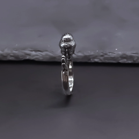 Vintage Etnische Boeddha Hoofd Gebed Handen Verstelbare Open Ring Voor Mannen Vrouwen Legering Verguld Boeddhistische Sieraden