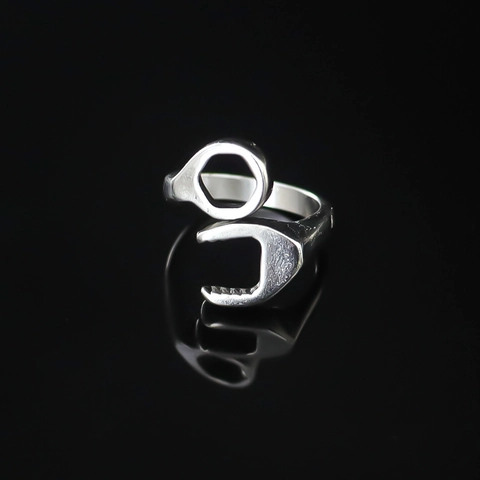 Vintage Industrial Style Wrench Ring For Men Women Alloy Adjustable Opening Punk Mechanical Fashion Jewelry Gift