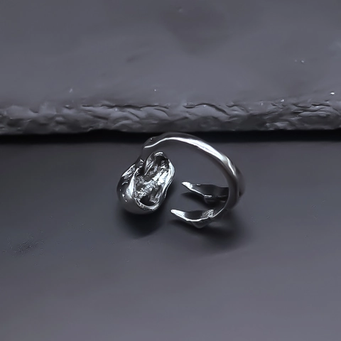 Vintage Men Alloy Skull Claw Open Ring Punk Gothic Antique Silver Biker Finger Ring Fashion Jewelry Halloween Party Accessory