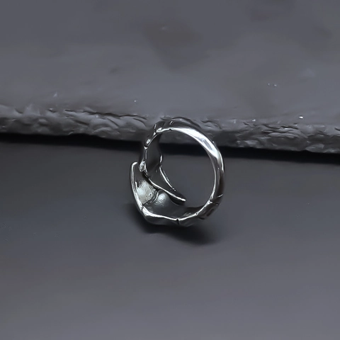 Retro Punk Legering Dierenklauw Open Ring Voor Mannen Vrouwen Hip Hop Verstelbare Verouderde Zilveren Vingerring