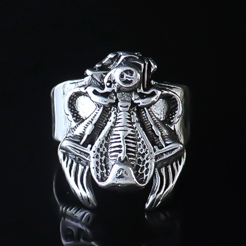 Vintage Alloy Cobra Snake Ring Punk Gothic Adjustable Silver Color Animal Statement Ring For Men Unisex Party Fashion Jewelry