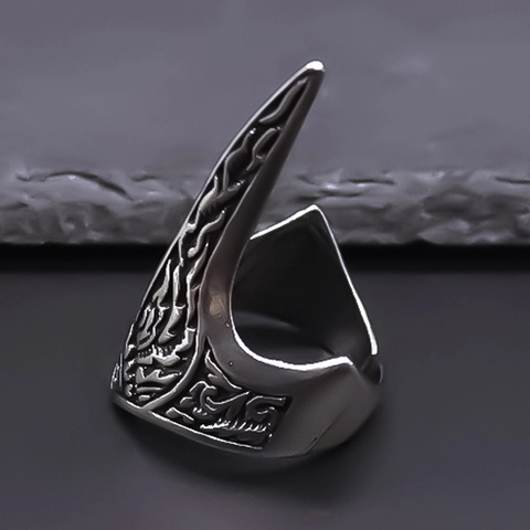 Anello Aperto a Forma di Artiglio Gothic Punk in Lega per Uomo Donna Vintage Argento Antico Motivo a Fiamma Gioielli Regolabili