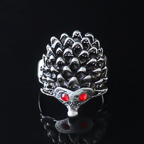 Vintage Punk Igel Offener Ring Legierung Strass Verstellbar Tier Fingerring Persönlichkeit Schmuck Geschenk Für Herren Damen