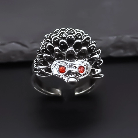 Vintage Punk Igel Offener Ring Legierung Strass Verstellbar Tier Fingerring Persönlichkeit Schmuck Geschenk Für Herren Damen