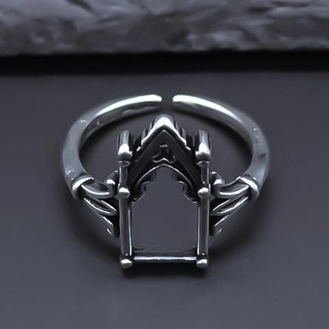 Vintage Gothik Tor Der Raumzeit Legierung Offener Ring Geometrisch Architektur Graviert Fingerring Schmuck Für Herren Damen Geschenk