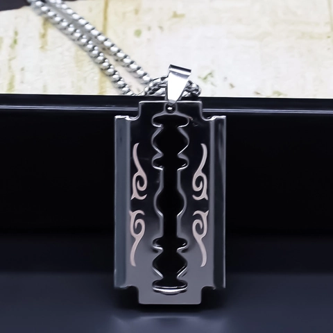 Hip Hop Rasierklinge Anhänger Halskette Geometrische Legierung Galvanisiert Streetwear Stil Unisex Schmuck Punk Mode Geschenk