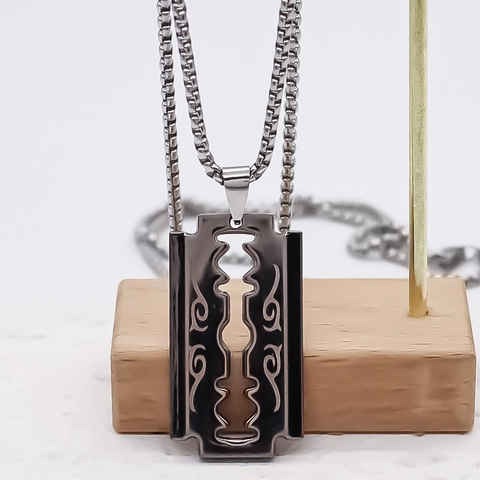 Hip Hop Rasierklinge Anhänger Halskette Geometrische Legierung Galvanisiert Streetwear Stil Unisex Schmuck Punk Mode Geschenk