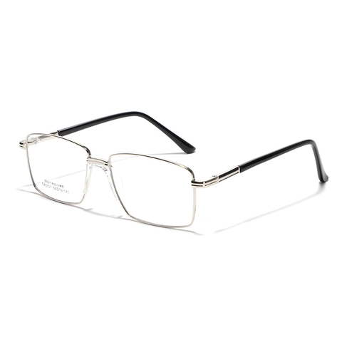 Gafas Ópticas Vintage de Montura Cuadrada de Metal para Mujeres Hombres de Acero Inoxidable Lente Clara Retro Gafas de Viaje