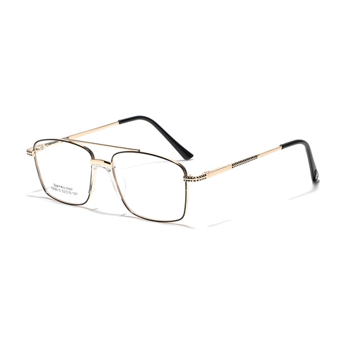 Retro Double Bridge Stainless Steel Square Optical Glasses Frame Men Women Classic Aviator Clear Lens Eyeglasses SA8615