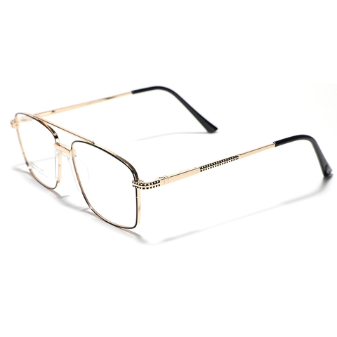 Retro Double Bridge Stainless Steel Square Optical Glasses Frame Men Women Classic Aviator Clear Lens Eyeglasses SA8615