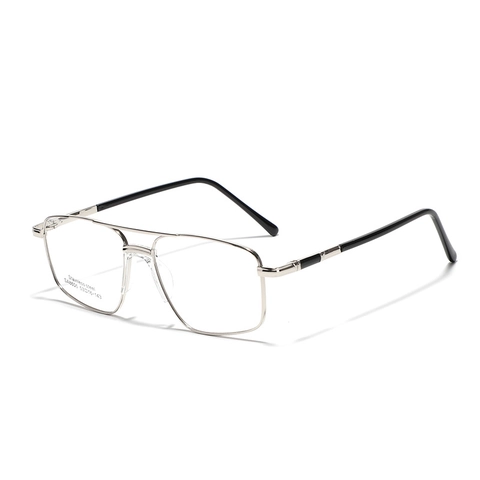 Retro Square Metal Frame Glasses Double Bridge Optical Frames For Men Women Stainless Steel Plain Lens Fashion Eyewear