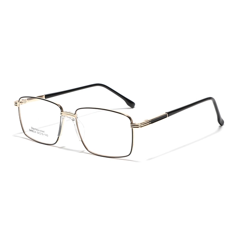 Montura de Gafas Ópticas Cuadradas de Acero Inoxidable Retro para Mujer Hombre Vintage Metal Lente Plana Negocios