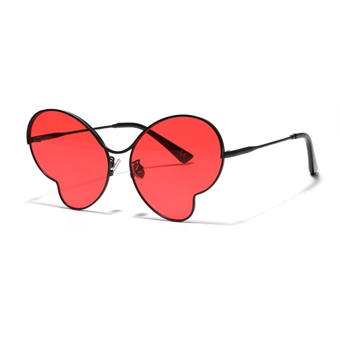 Mode Übertrieben Schmetterlingsform Sonnenbrille Edelstahlrahmen Verlaufslinsen UV400 Schutz Party Brillen Für Damen Herren