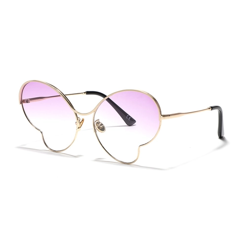Mode Übertrieben Schmetterlingsform Sonnenbrille Edelstahlrahmen Verlaufslinsen UV400 Schutz Party Brillen Für Damen Herren