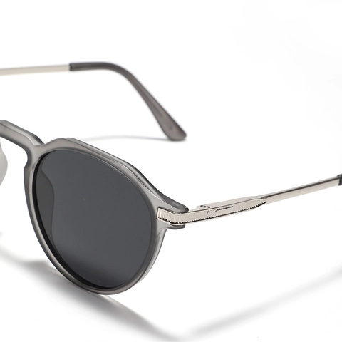 Occhiali da Sole Polarizzati in Metallo TR90 Vintage per Uomo Donna Montatura Rotonda Retrò Protezione UV400 Moda per Guida Pesca