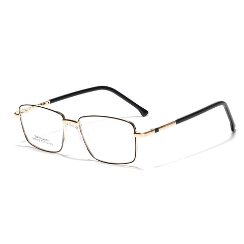 Montura de Gafas Cuadrada de Acero Inoxidable Retro Para Hombre Mujer Montura Óptica de Metal Simple SA8612