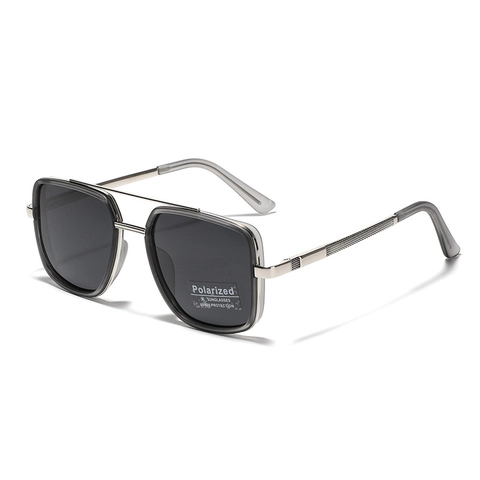 Oversized Square Polarized Sunglasses For Men Women TR90 Metal Double Bridge Frame UV400 Protection Driving Fishing Sun Glasses