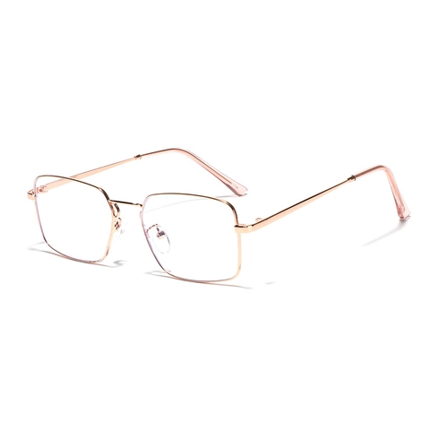 Occhiali da Vista Vintage con Montatura Quadrata in Metallo per Donna Eleganti Occhiali da Nerd Anti-Luce Blu