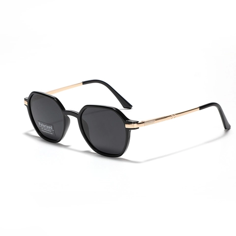 Vintage Polygon Polarisierte Sonnenbrille Für Herren Damen TR90 Metallrahmen UV400 Schutz Sechseckrahmen Fahren Angeln Outdoor Brillen