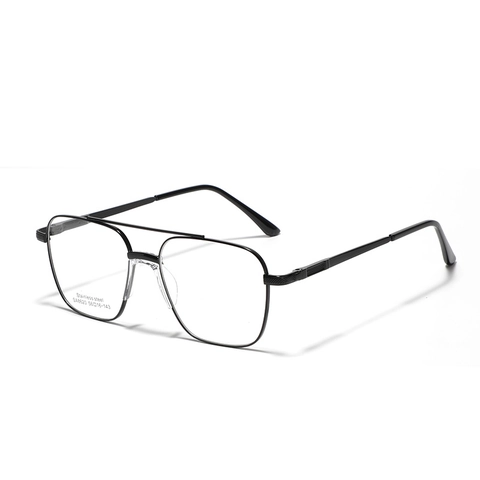 Vintage Double Bridge Stainless Steel Square Frame Optical Glasses For Men Women Retro Minimalist Clear Lens Fashion Eyewear Frames