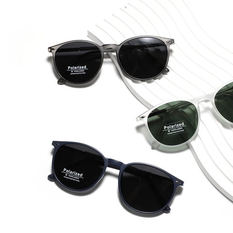 Gafas de Sol Polarizadas Redondas Retro para Hombres Mujeres Marco de Metal TR90 Protección UV400 Conducción Pesca Gafas de Moda