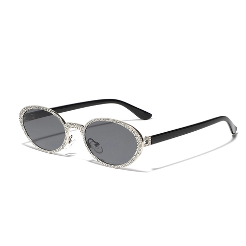 Occhiali da Sole Ovali Retrò Montatura in Metallo con Trama Martellata Y2K Eleganti Occhiali da Sole Protezione UV400 Accessori Moda Unisex