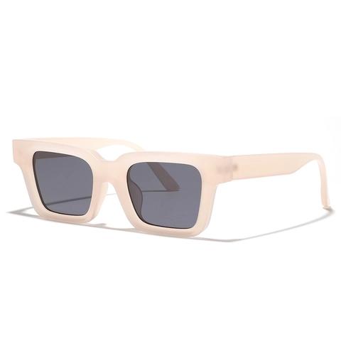 Retro Square Matte Sunglasses For Women Men Thick Frame UV400 Protection Stylish Korean Fashion Art Style Outdoor Travel Eyewear